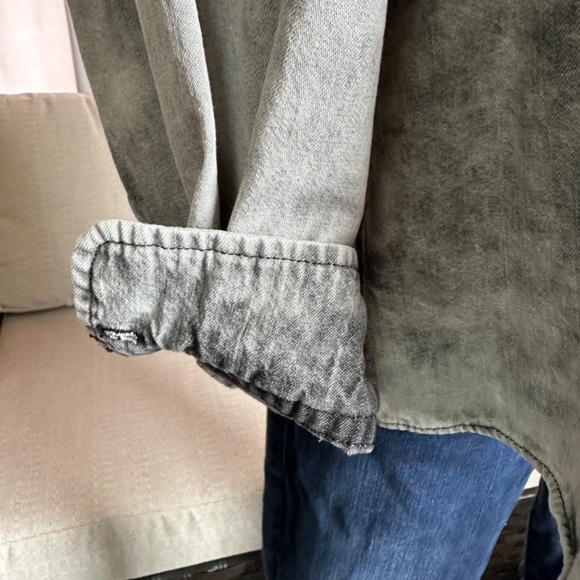 Isabel Etoile Marant Tie Dye Acid Wash Print Mock Neck Button up top - Picture 11 of 13